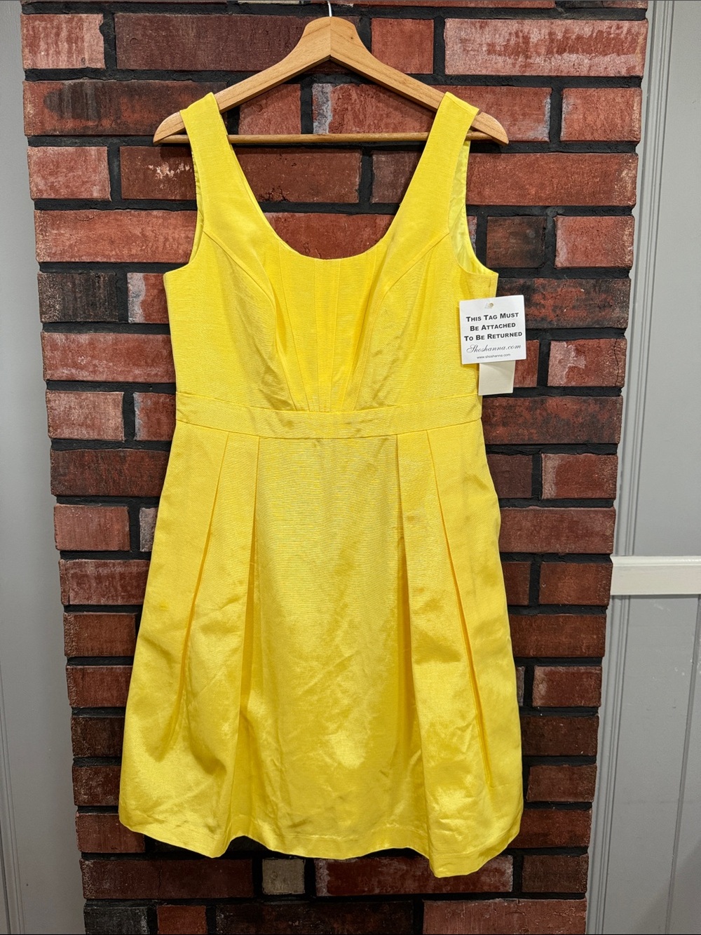 Shoshana Yellow Sleeveless Fit & Flare Dress